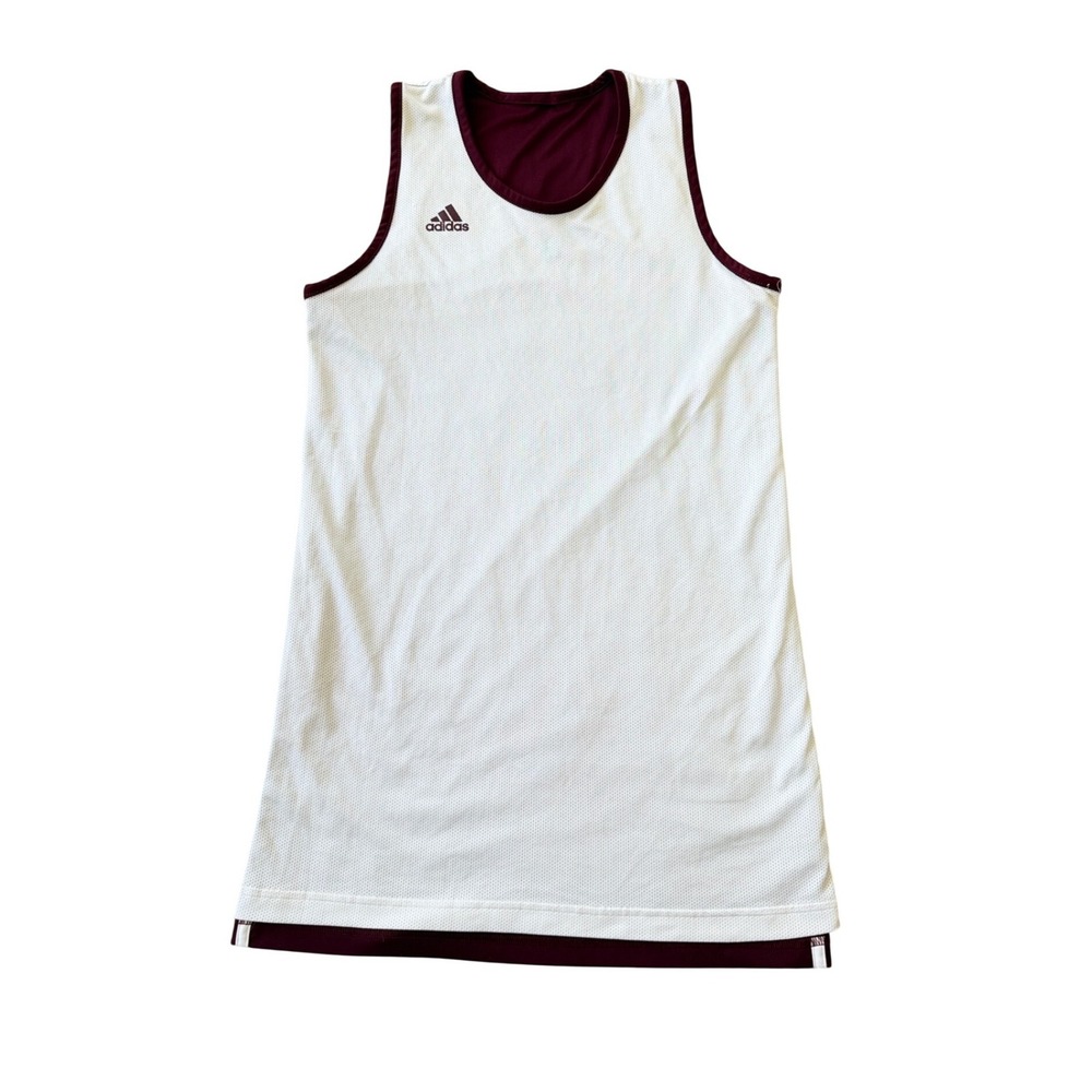 Adidas Reversible Basketball Jersey Mini Dress Maroon White Climalite Streetwear - Picture 9 of 13